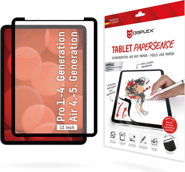 Actual product image Displex Tablet Papersense, iPad Paper Feeling Schutzfolie (1 Piece, iPad Pro 11 2020 (2. Gen), iPad Pro 11 2022 (4th Gen), iPad Pro 11 2018 (1. Gen), iPad Pro 11 2021 (3rd Gen), iPad Air 2020 (4. Gen), iPad Air 2022 (5th Gen))