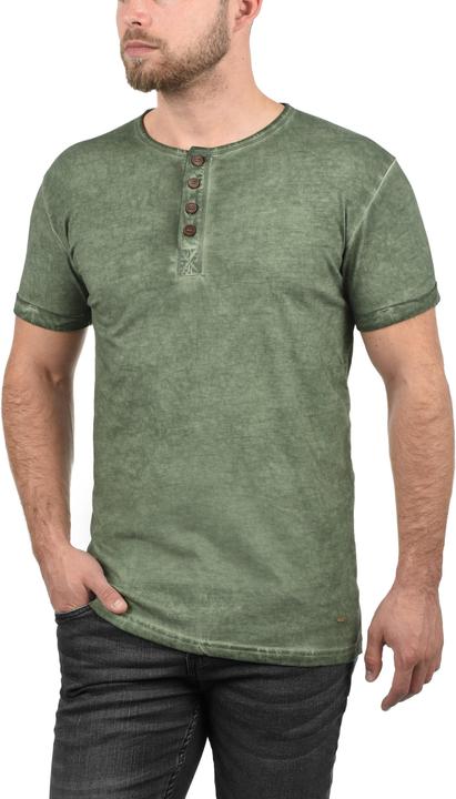 Immagine prodotto Solid Tihn T-Shirt A Maniche Corte Maglietta Da Uomo Con Collo Grandad In Cotone 100% (L)