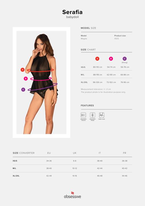 Actual product image Obsessive Serafia Babydoll & Thong M/L (M/L)