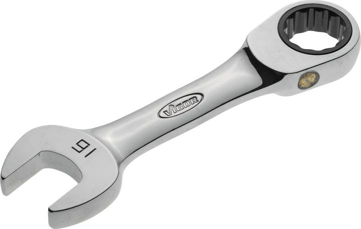 Produktbild Vigor Ratschen-Ring-Maulschlüssel ∙ kurz ∙ V2830 ∙ Aussen Sechskant Profil, Aussen Doppel-Sechskant P… (16 mm)