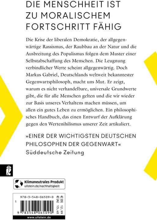 Produktbild Moralischer Fortschritt in dunklen Zeiten (Deutsch, Markus Gabriel, 2021)