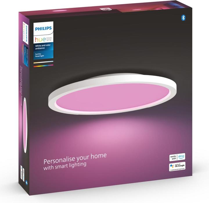 Actual product image Philips Hue White & Col. Amb. Surimu Panel Light Round White (2600 lm)