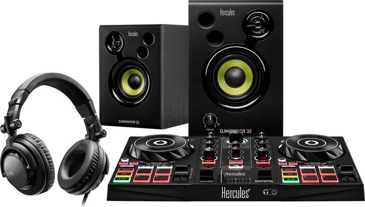1x DJ controller, 1x earpods, 1x manual, 1x software, 2x DJ monitor