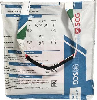 Actual product image Bekos Upcycling - Large Shopper from Recycled Cement Bags White Tiger