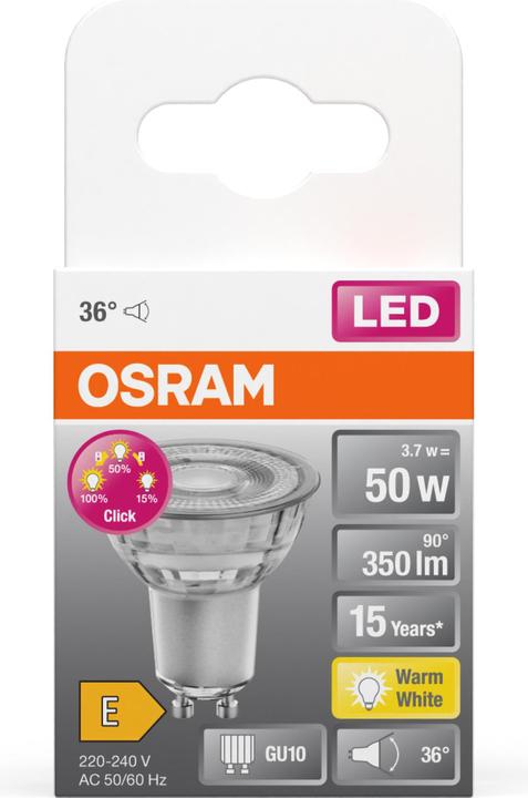 Productafbeelding Osram Ster+ drietraps Dim Par15 (GU10, 3.70 W, 350 lm, 1 x, F)