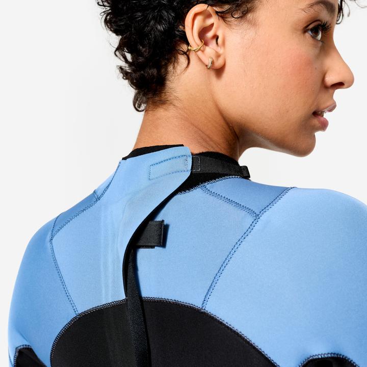 Image du produit Olaian Combinaison surf 500 Femme 3/2 Backzip - Noir et bleu (3,5 mm, XS)