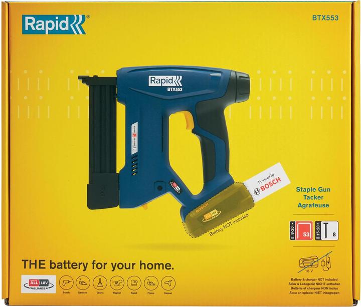 Actual product image Rapid BTX553 18V P4A cordless tacker