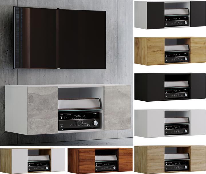 Actual product image VCM Wood TV wall lowboard television cabinet Jusa (115 x 36 x 40 cm)