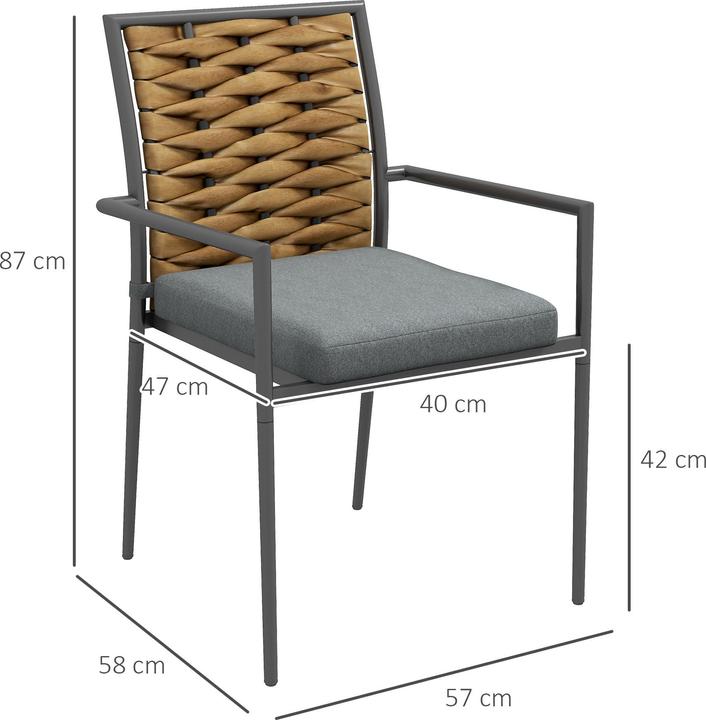 Actual product image Outsunny Stackable garden chairs with cushions