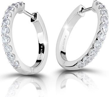 Modesi Glittering silver round earrings with zircons M23081