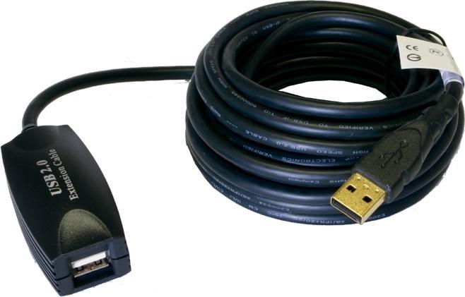 Actual product image Exsys USB 2.0 Active extension cable 12 metres (12 m, USB 2.0)