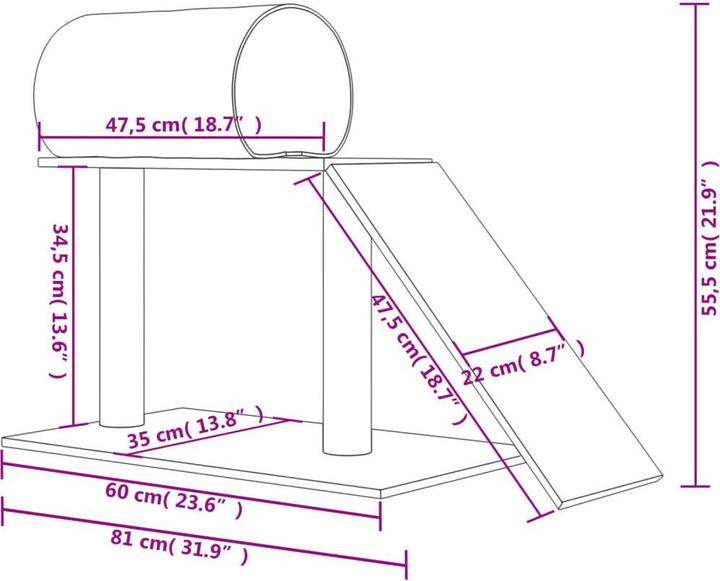 Produktbild VidaXL Sindbad (55.50 cm, Dunkelgrau)