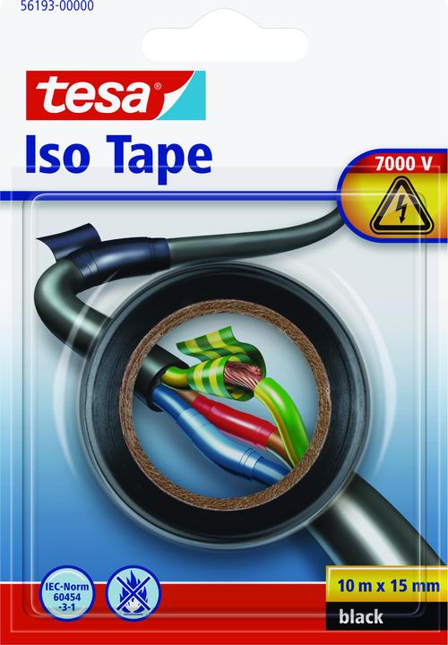 Produktbild tesa Elektro Isolierband, hitzebeständiges Klebeband zum Isolieren, Reparieren & Bündeln (15 mm)