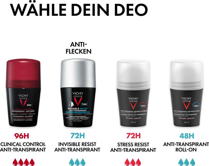Immagine prodotto Vichy Homme deodorante roll-on 72h antimacchia (Roll-on, 50 ml)