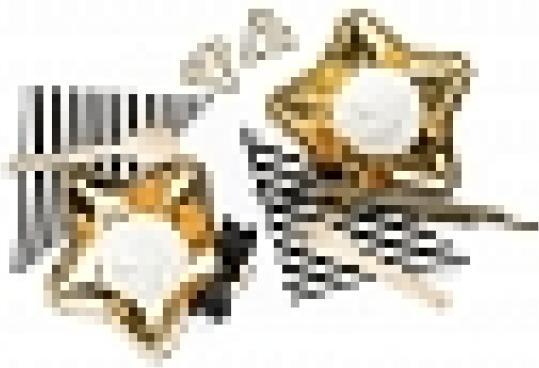 Produktbild Partydeco Holzbesteck mit schwarzen Motiven (18 x)
