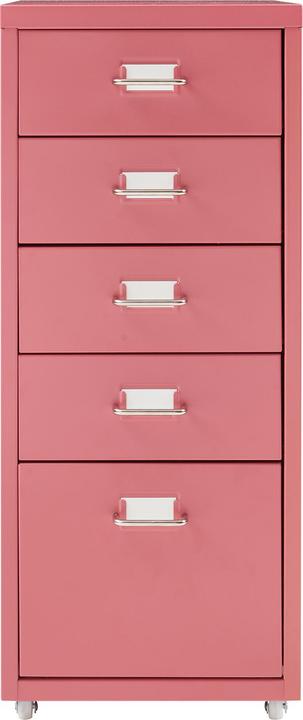 Produktbild En.Casa Rollcontainer Kökar mit 5 Schubladen 69x28x41 cm Wassermelonenrot (69 x 28 x 41 cm)