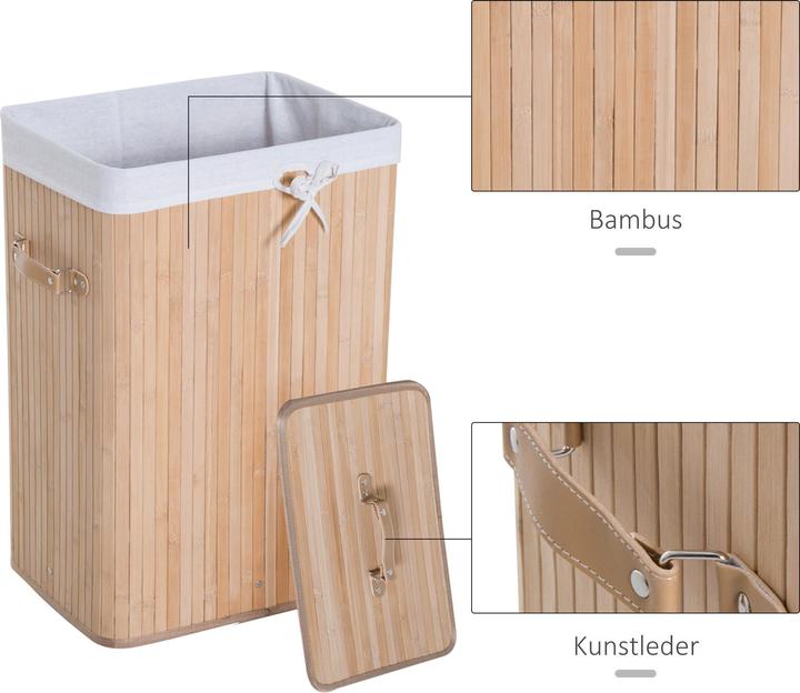 Immagine prodotto Homcom Cesto per il bucato con 2 maniglie (72 l)