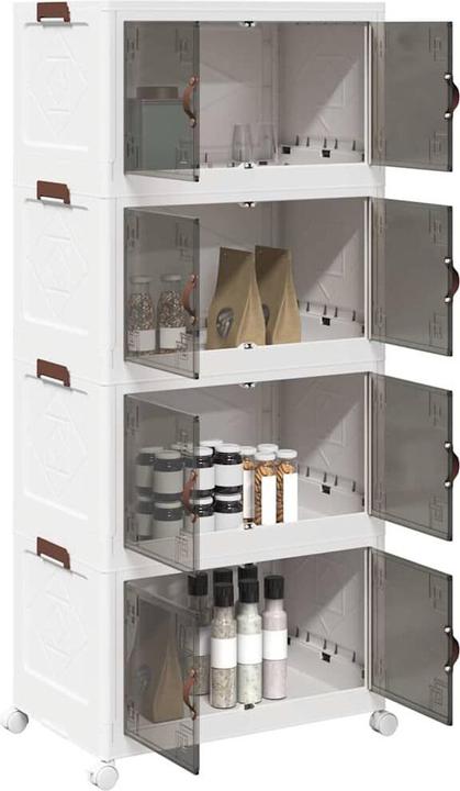Image du produit VidaXL Boîte de rangement x avec roues Empilable 4 étages 75L 65 x 40 x 145cm (75 l)