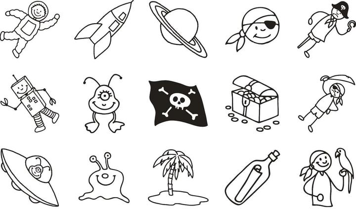 Produktbild Heyda Stempeldose Piraten u. Raumfahrt