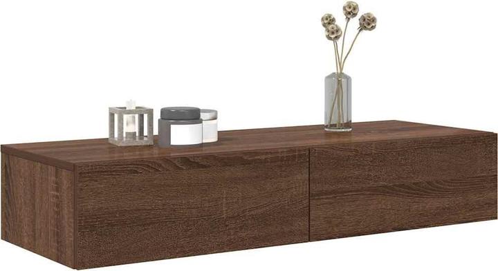 Produktbild VidaXL Wandregal mit Schubladen Braun Eiche 100x36x19 cm Holzwerkstoff