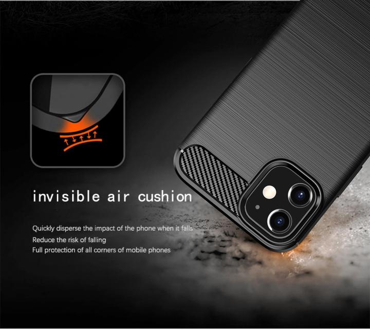 Produktbild Cadorabo TPU Ultra Slim carbon edelstahl Kombi Cover (Apple iPhone 12 mini)