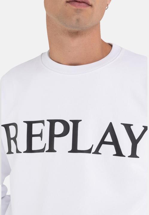 Actual product image Replay Regular-fit sweatshirt with round neckline and logo print in French terry (XL)
