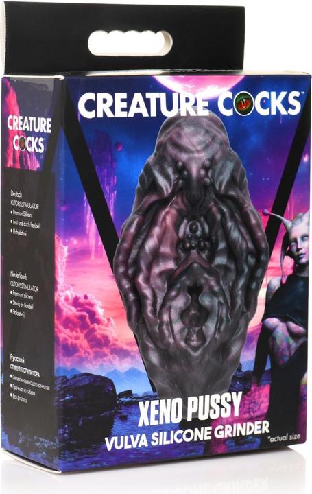 Produktbild Creature Cocks XR Brands Xeno Pussy Vulva Silikon Grinder Rot & Schwarz