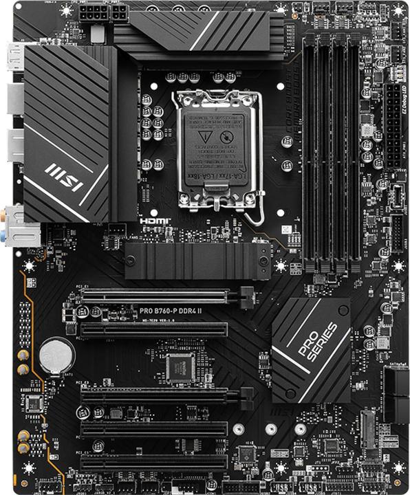 Image du produit MSI PRO B760-P DDR4 II (B760,S1700,ATX,DDR4) (LGA 1700, Intel B760, ATX)