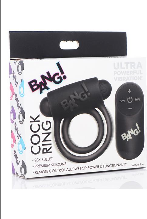 Actual product image XR Brands Silicone Cock Ring & Bullet with Remote Control (7.70 cm)