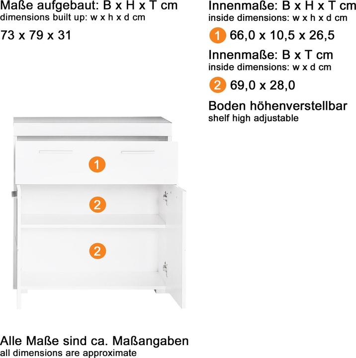 Actual product image Trendteam Amanda (73 x 31 x 79 cm)
