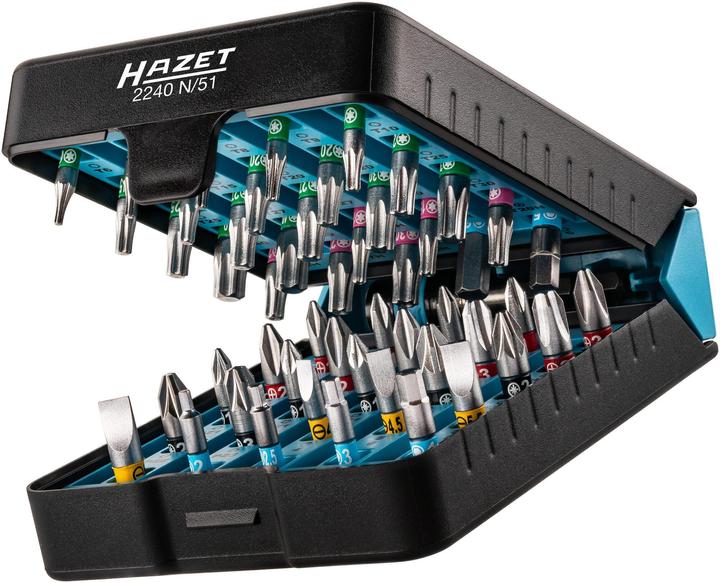 Actual product image HAZET Screwdriver bit set 2240N/51 ∙ Hexagon, solid 6.3 (1/4 inches) ∙ Pozidriv profile PZ, Cross r… (C 6.3)