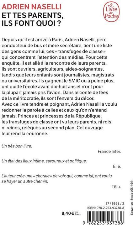 Produktbild Et tes parents, ils font quoi? (Französisch, Adrien Naselli, 2023)