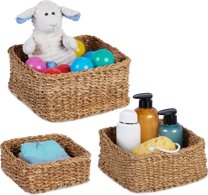 Produktbild Relaxdays 3-tlg. Aufbewahrungskorb-Set (3 x, 27 x 27 x 13 cm)