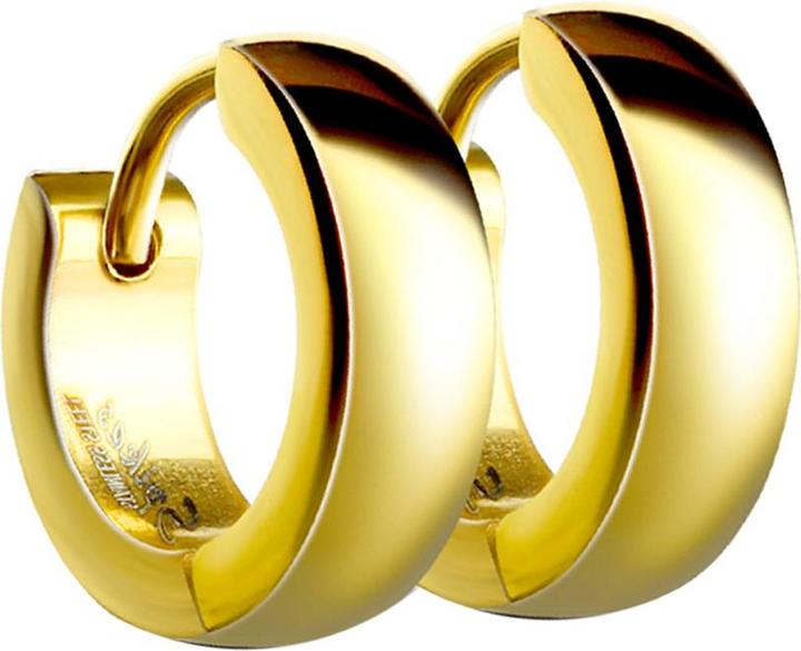 Actual product image Star Piercing Earring to flap rounded gold plated (Surgical steel 316L, without brass)
