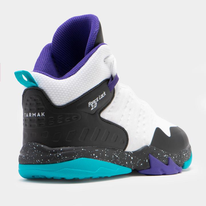 Immagine prodotto Tarmak Scarpe da basket intermedie da bambino SS500H - Bianco/Nero/Viola (35)