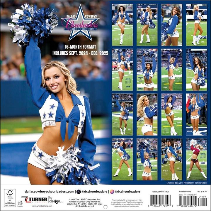 Actual product image NFL - Dallas Cowboys Cheerleaders - 30.5 x 30.5 cm Team Wall Calendar 2025 (30.5 x 30.5 cm, French, Italian, Spanish, German, English)