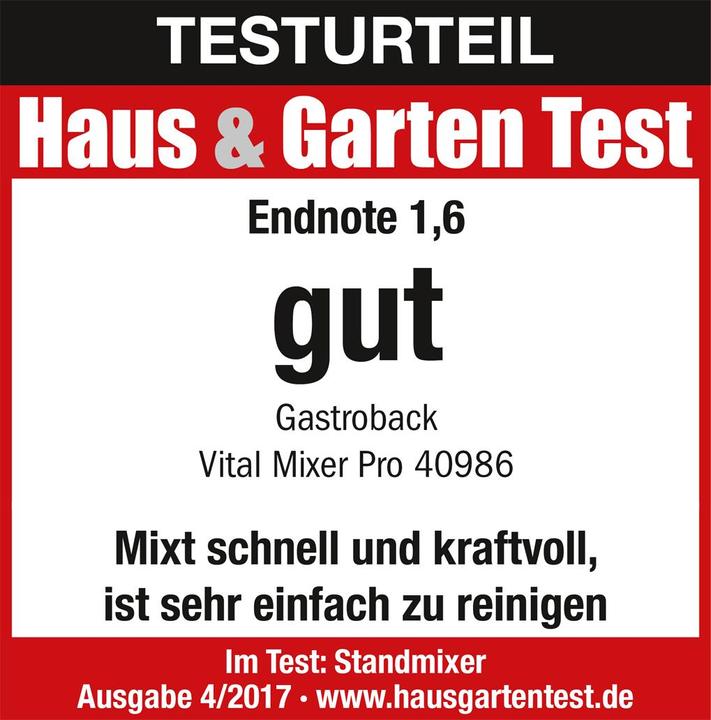 Image du produit Gastroback Vital Pro (Fiche CH, 1000 W)
