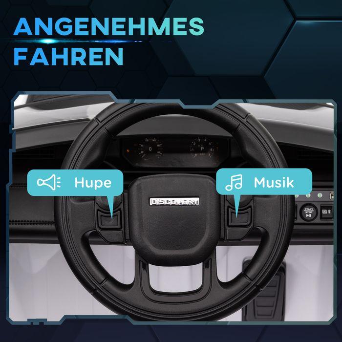 Produktbild Swisshandel24 Kinder Elektroauto 12V Kinderauto mit 2,4G Fernbedienung, Musik, 3-5 km/h, 3-6 Jahre, weiss (12 V)