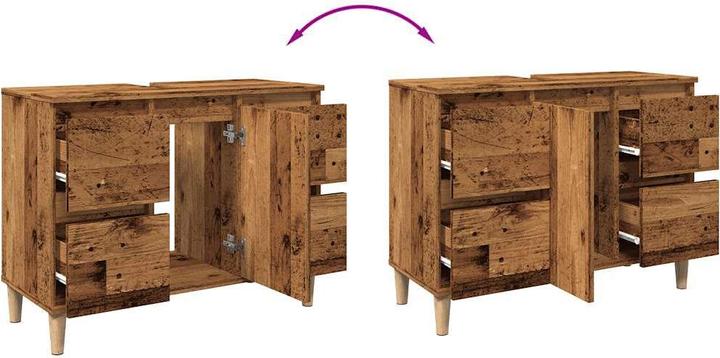 Actual product image VidaXL Waschbeckenunterschrank Altholz-Optik 80x33x60 cm Holzwerkstoff (80 x 33 x 60 cm)