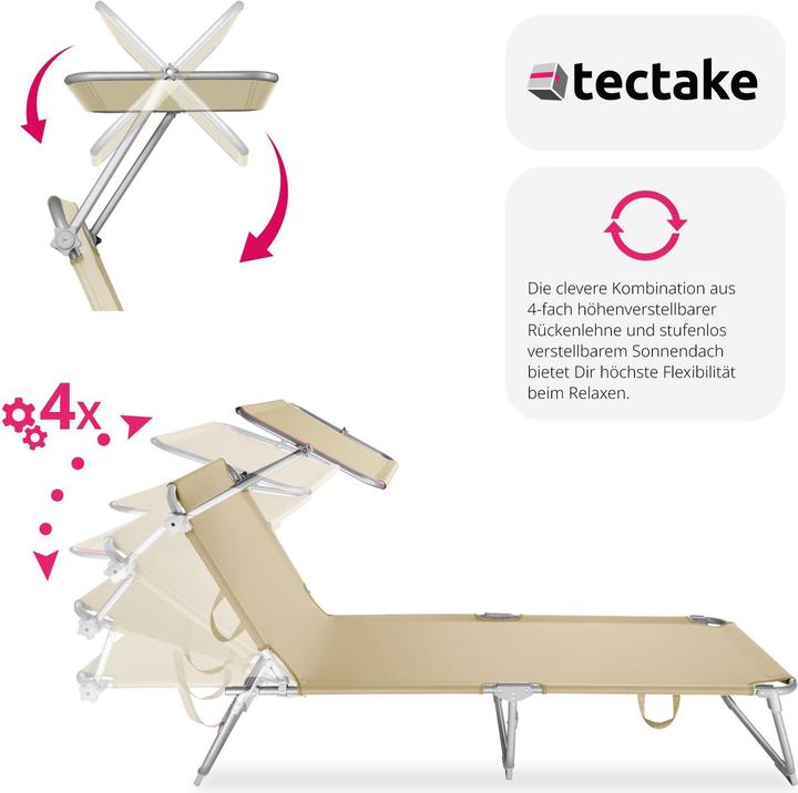 Immagine prodotto tectake Lettino da giardino (190 cm)