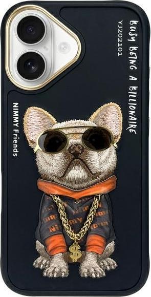 Productafbeelding Audi Nimmy hoesje iPhone 16 6.1" zwart Bril Cool Dog (Apple iPhone 16)