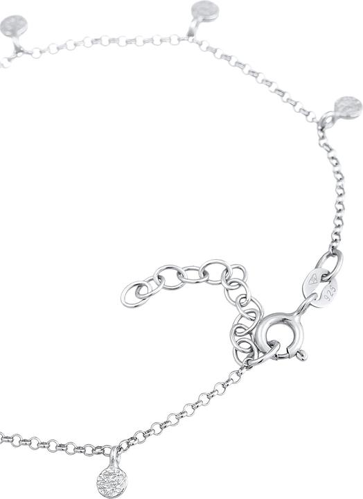 Image du produit Elli Bracelet plaquette Coin rond mat structure 925 argent (16 cm, Argent sterling 925)