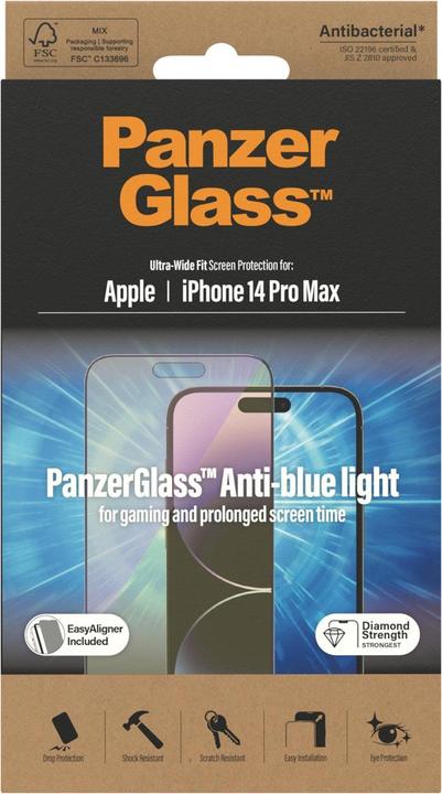 Image du produit PanzerGlass Protection d'écran Ultra Wide Anti Bluelight iPhone 14 Pro Max (1 pièce(s), Apple iPhone 14 Pro Max)