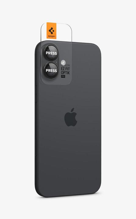 Actual product image Spigen Tempered Glass for Glass tR EZ Fit Optik Pro for iPhone 16 Plus Camera (2 pcs.) - Black (2 Piece, Apple iPhone 16 Plus)