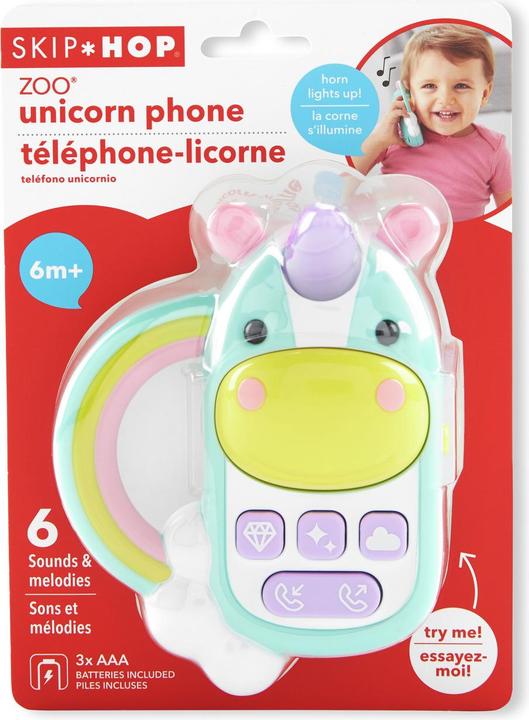Actual product image Skiphop Zoo phone unicorn (German)