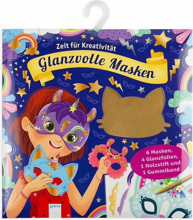 Produktbild Krickel-Kratz-Malbilder. Glanzvolle Masken (6 Masken, 4 Glanzfolien, ein Holzstift und ein