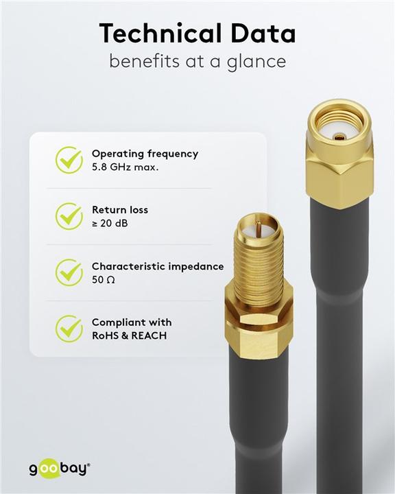 Actual product image Goobay WLAN antenna extension cable (Antenna cable)