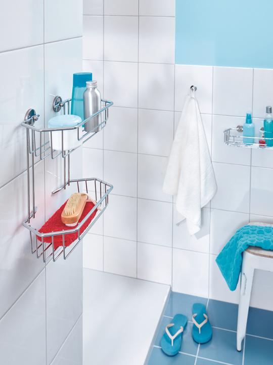 Actual product image tesa BAATH+ shower basket incl. adhesive solution without drilling