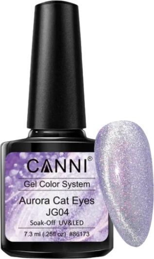 Image du produit Canni Vernis gel Cat Eyes Violet Aurora pailleté / JG04 UV/LED (Violet, Vernis à ongles effet gel)