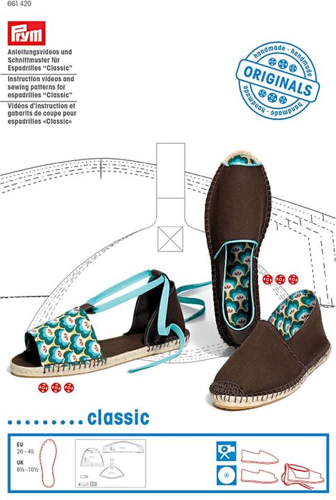 Image du produit Prym Vidéos d'instructions pour espadrilles, Classic avec patron